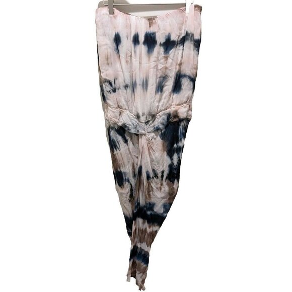 YFB Young Fabulous & Broke Strapless Tie-Dye Dress Blue White Medium